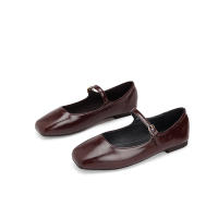 Zapatos planos de mujer estilo francés, primaverales, nuevos, de cuero suave, con hebilla de una palabra, punta cuadrada, boca poco profunda, temperamento retro, estilo Mary Jane. - details 47