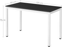 Ordenador Mesa de Estudio Mesa de Comedor 120 x 60 x 76 cm Madera Natural y Blanco LWD64N - details 18