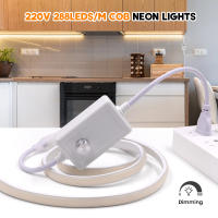 Tira de luces LED COB regulable para exteriores, cinta de 288leds/M con enchufe europeo de 220V, RA90, de alto brillo, para iluminación de jardín, dormitorio y cocina - details 5
