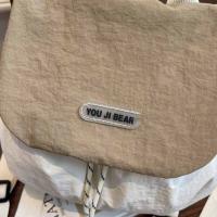Mochila con cordón de Color sólido para regalo, bolso escolar de nailon de secado rápido para estudiantes, bolso de hombro de gran capacidad de estilo coreano para exteriores - details 12