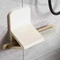 Reposapiés de ducha antideslizante, Pedal de pie para baño montado en la pared sin perforaciones, ayuda para el paso de pierna, Pedestal de reposapiés de inodoro retráctil - details 4