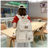 Nueva y bonita versión coreana de la mochila del campus ins para estudiantes femeninas de primaria y secundaria de gran capacidad, mochila ancha con correa para el hombro fuerte y duradera. - details 22