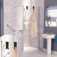 Gancho trasero para puerta de ducha de acero inoxidable, resistente al óxido, sin perforaciones, toallero para puerta de vidrio, colgador de albornoz antideslizante Simple - details 11