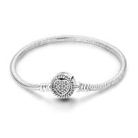 Pulseras de seguridad de corazón de melocotón de Plata de Ley para mujer, dijes colgantes originales, cuentas para joyería - details 10