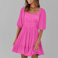 Primavera nueva ropa de mujer europea y americana temperamento elegante simple vestido de cintura alta mujeres - details 2