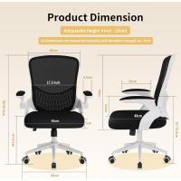 Silla de Oficina, Silla de Oficina Ergonómica con Brazos Abatibles 90 ° , Soporte Lumbar de Diseño Exclusivo, Tapicería de Malla Transpirable, Silla de Escritorio Giratoria 360 ° , Blanco - details 1