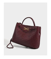 Nuevo Bolso de Mujer Tejido con Hebilla de Cuerda de Metal Bolso de Mano Portátil Retro - details 15