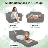 Sofá infantil plegable, cómodo sofá cama para niños pequeños, sofá cama 2 en 1 para esquina acogedora, habitación infantil, minisofá con función de dormir para niños y niñas, color verde - details 10