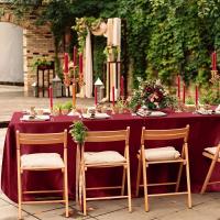 Mantel de satén verde, cubierta de mesa sólida para banquete de boda, restaurante, fiesta, comedor r - details 1