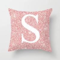 Cojín de sofá con letras brillantes de color rosa de 45x45 cm con almohada de respaldo central - details 15