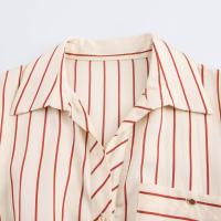 Nueva ropa de mujer europea y americana, con bolsillos de cinturón y vestido midi a rayas 5029068 - details 3