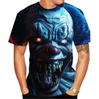 Nueva camiseta de talla grande con estampado 3D para hombre, ropa de calle con patrón de payaso, deportes Unisex, transpirable de secado rápido - details 4