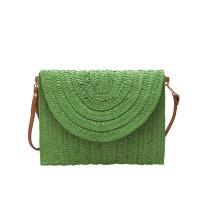 Bolso cruzado de hombro tejido de paja para mujer, bolso de mano de playa, bolsos de sobre hechos a mano informales de verano - details 35