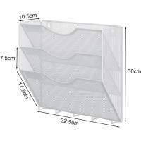 Soporte de Metal A4 con 8 Compartimentos Revistero Organizador de Pared para Oficina con 5 Ganchos - details 47
