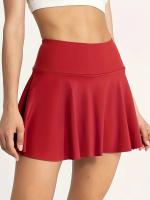 Siéntete genial mientras juegas al tenis: falda deportiva de yoga con pantalones cortos incorporados y bolsillos laterales - details 0