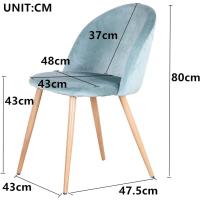 Juego 4 Sillas Comedor Tapizadas Laterales con Respaldo Asiento Terciopelo Suave y Patas Metal Ajustables, Ver - details 4