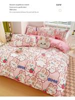 Juego de Ropa de Cama con Encaje Rosa INS de Tamaño Twin Queen King para Niñas y Adultos con Sábanas Florales y Funda de Almohada de Poliéster - details 3