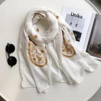 Otoño Invierno moda bordado anacardo Floral viscosa chal bufanda de mujeres indias cálido Pashmina Hijab y envolturas musulmanas Sjaal - details 3