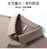 25 Nuevo verano Anti arrugas Casual Polo Business Camisa de manga corta a rayas verticales para hombres - details 2