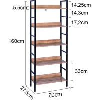Estante de Metal Multifuncional para Almacenamiento y Organización Estante de Cocina con 5 Estantes de Metal + MDF 60x27,5x160CM - details 9