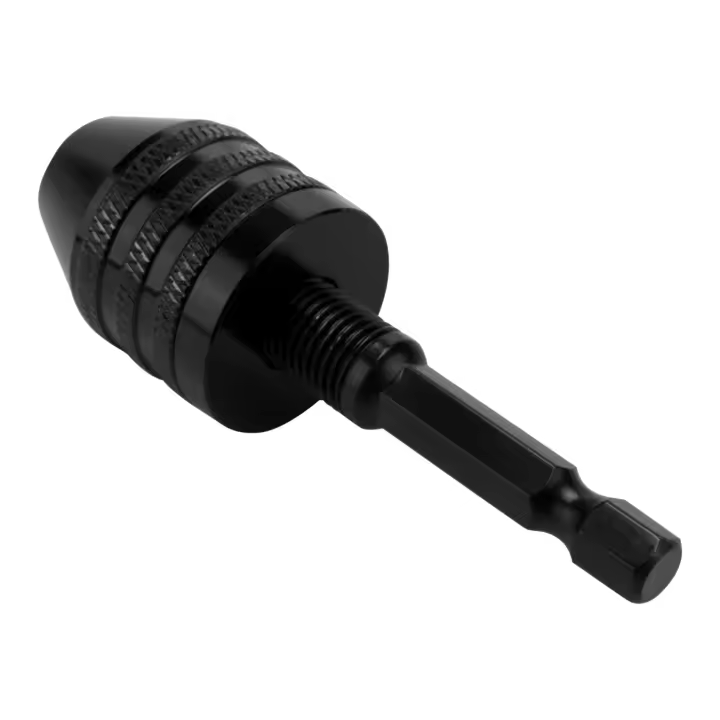 Destornillador de portabrocas sin llave de 0,3-8mm, 1/4 pulgadas, adaptador de controlador de impacto, amoladora de taladro de vástago hexagonal, adaptador de cambio rápido, conversión-Negro - 1