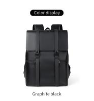 Mochila De Cuero Negro para hombre, bolso de viaje genuino, informal, para la escuela, a la moda, grande, para ordenador portátil - details 13