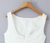 Vestido Midi largo sin mangas para mujer, traje elegante con espalda descubierta, cuello redondo, cintura baja, corte en A, ideal para fiesta y vacaciones de verano - details 12