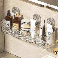 Taza de ducha con cesta para estante, accesorio con patrón de glaciar ligero, instalado en SEO, organizador de baño, disposición giratoria - details 1