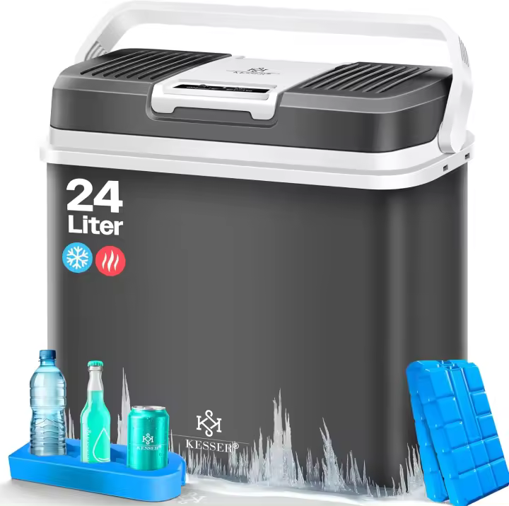 Nevera eléctrica portátil 24 litros |   ENFRÍA y CALIENTA |   Enfriador Termoeléctrica 12V y 230V |   Mini Nevera para Auto y Camping |   EEK A+++ |   Incluye 2 acumuladores de frío - 1