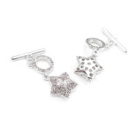 2 juegos de cierres de palanca de estrella redonda de circonio de latón, cierres de conexión para pulsera, materiales para hacer joyas Diy, sitio web oficial de Rosediy - details 10