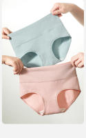4 piezas Bragas de algodón de talla grande para mujer, ropa interior transpirable de cintura alta, moldeador de cuerpo, lencería sólida - details 2