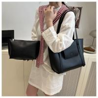 2 unids/set de bolsos de mano versátiles para mujer, bolso de mano de gran capacidad de cuero Pu, bolso de hombro Simple de color sólido - details 9
