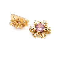10 Uds. De latón y circonita de Color dorado de 18K, 3 agujeros, pulseras con conexión de flores, collares, cuentas espaciadoras, fabricación de joyas Diy de alta calidad - details 30