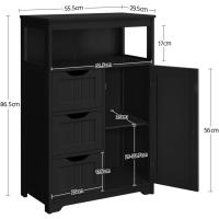 Armario de Baño de Madera Ajustable con Cajón y Estante Diseño de Doble Puerta para Sala de Estar Entrada Blanca Almacenamiento de Cocina Multiusos - details 10