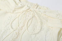 BUNO-Oligai elegante vestido ajustado con hombros descubiertos 2025 nuevo en blanco vestido largo de encaje con mangas acampanadas vestido de invitados de boda para mujer - details 33