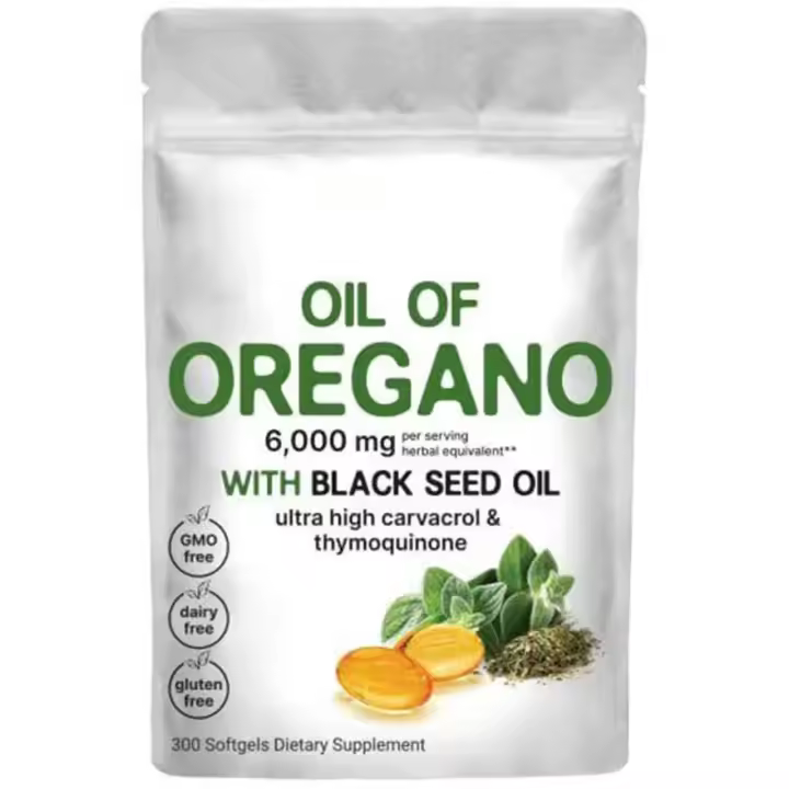Aceite de Orégano con Aceite de Semilla Negra 300 Cápsulas Blandas Aceite de Orégano - 1