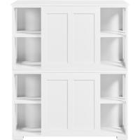 Salón con Puerta Corredera Vitrinas de Estrecho para Salón Sala de Estar 106x33x63cm Blanco - details 2