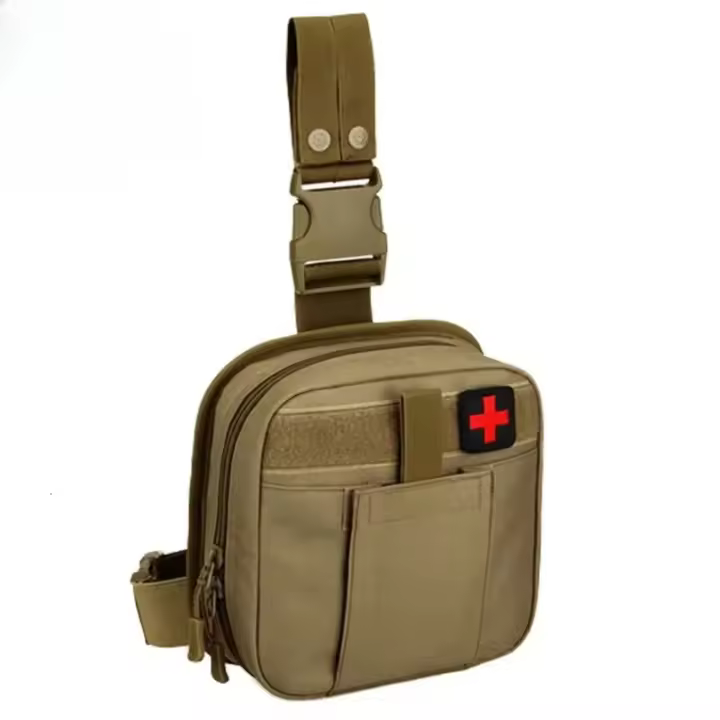 Bolsa para piernas al aire libre, bolsa occidental, sistema Molle táctico impermeable, juego de primeros auxilios, bolsa médica para caza, senderismo, bolsa para piernas - 1