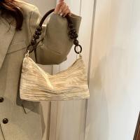 Elegante bolso de hombro de terciopelo con correa de cuentas - Diseño elegante de nubes, cierre de cremallera, forro de poliéster suave, disponible en negro y verde, elegante bolso de mujer para uso diario - details 1
