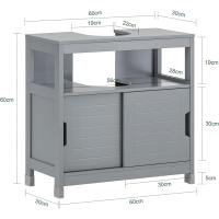 para Debajo l Lavabo Suelo 1 Estante y 2 Puertas Correras Blanco 60 x 30 x 60 cm FRG128IIW ES - details 12