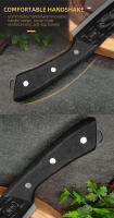 Cuchillo de Chef Hecho a Mano de Acero 4CR13C Cuchillo de Cocina para Carne, Verduras, Frutas, Pescado Incluye Funda Perfecto para Cocinar al Aire Libre en Camping BBQ - details 5