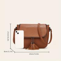 Bolso cruzado elegante y minimalista Cuero sintético, cierre con cremallera, mantenimiento fácil, estilo urbano, duradero Ideal para mujeres y mamás - details 9