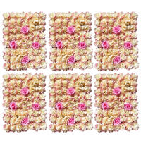 Panel de pared de flores de seda Artificial, decoración de fondo de fiesta de boda, Rosa Floral, aprox., 6 piezas Flor romántica para pared, 60x40cm/23,62x15,75 pulgadas - details 7