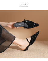 Zapatos planos de lentejuelas plateadas con punta puntiaguda Xiaoxiangfeng - details 8