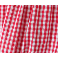 Top corto de algodón de verano 2025 con botones delanteros, camiseta sin mangas a cuadros negros y rojos para mujer - details 24