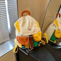 Bolsas para padres e hijos de 2 tamaños a juego de colores, mochila escolar con cordón multibolsillo de estilo coreano, mochila de nailon de gran capacidad para niños - details 3