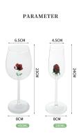 1 pieza Cute Rose wer 450 ml 15 oz copa de vino tinto 200 ml 7 oz copa de flauta de champán - details 1