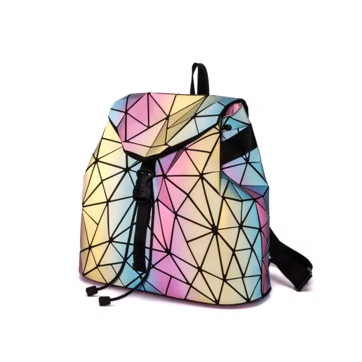 Mochila luminosa fantasía unisex mochila de ordenador rómbica geométrica - 1
