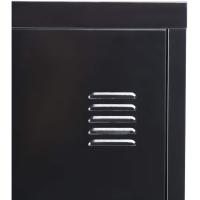 Archivador Estilo Industrial Armario de Almacenamiento con Llave Muebles de Oficina Negro - details 6