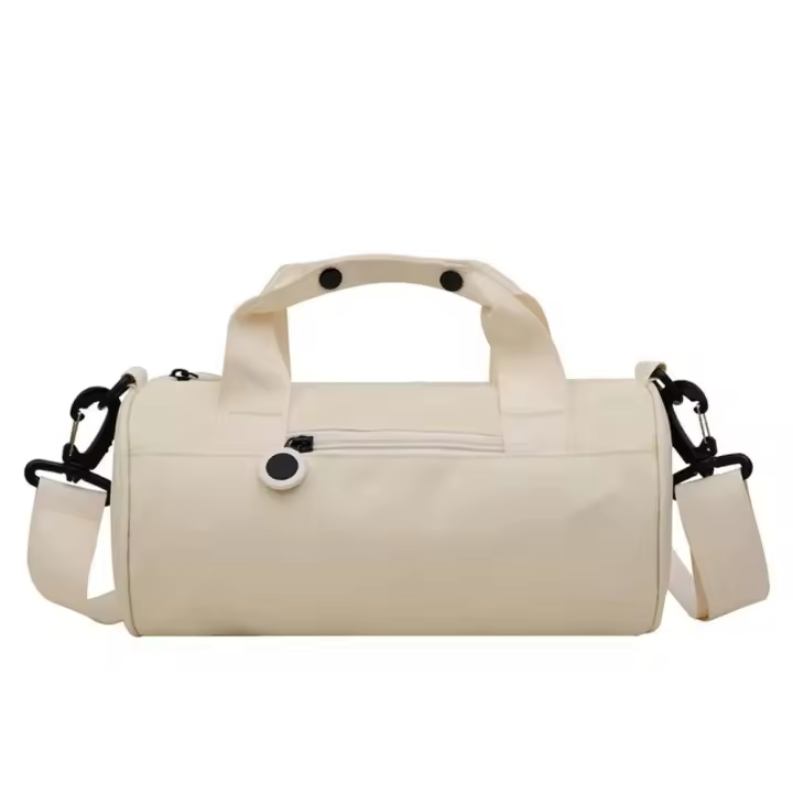 Bolsa de gimnasio cilíndrica de un hombro para mujer, bolso cruzado de nailon de gran capacidad, impermeable, Color sólido, bolsa de almacenamiento para Fitness y Yoga - 1
